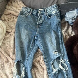 PacSun Blue Boyfriend Distressed Jeans